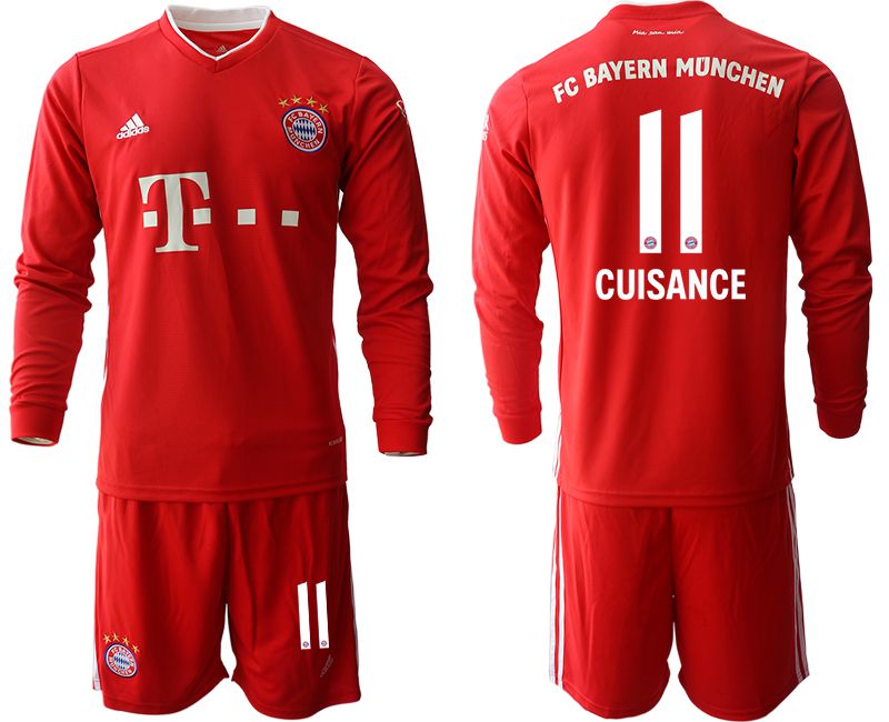 Men 2020-2021 club Bayern Munich home long sleeves #11 red Soccer Jerseys